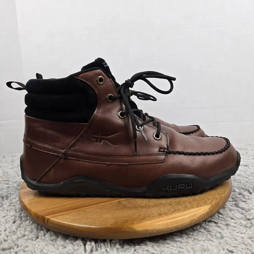 Kuru Men 12.5 Quest Brown Leather Gorpcore Daily Comfort Ankle Trail Hiking Boot